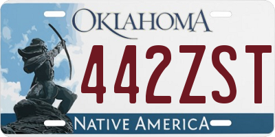 OK license plate 442ZST