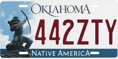 OK license plate 442ZTY