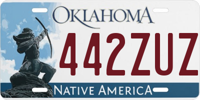 OK license plate 442ZUZ