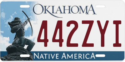 OK license plate 442ZYI