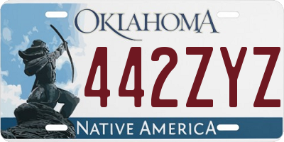 OK license plate 442ZYZ