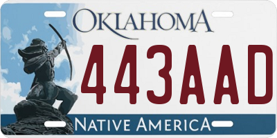 OK license plate 443AAD