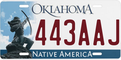 OK license plate 443AAJ