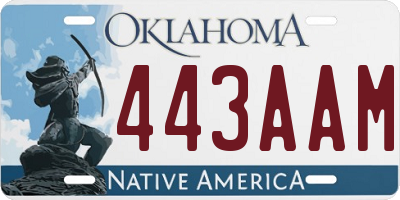 OK license plate 443AAM