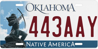 OK license plate 443AAY