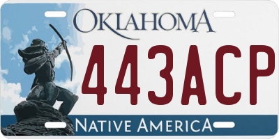 OK license plate 443ACP