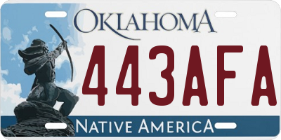 OK license plate 443AFA