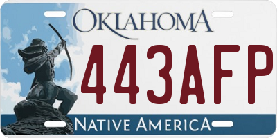 OK license plate 443AFP