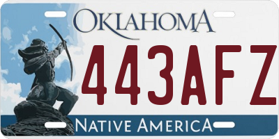 OK license plate 443AFZ