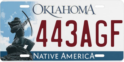 OK license plate 443AGF