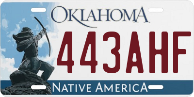 OK license plate 443AHF
