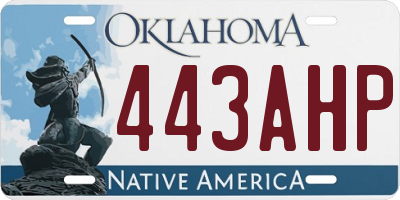 OK license plate 443AHP