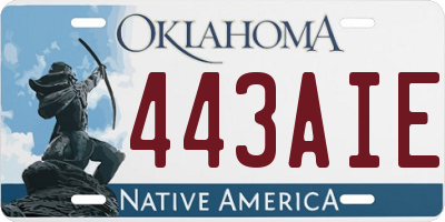 OK license plate 443AIE