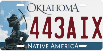 OK license plate 443AIX