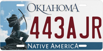 OK license plate 443AJR