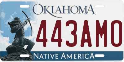 OK license plate 443AMO