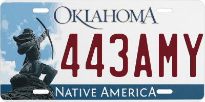 OK license plate 443AMY