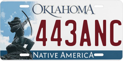 OK license plate 443ANC