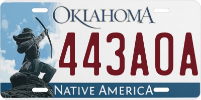 OK license plate 443AOA