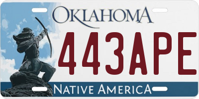 OK license plate 443APE