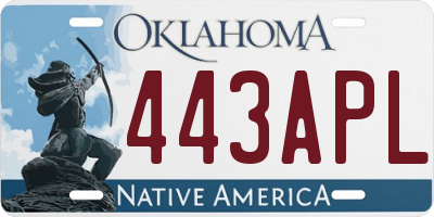 OK license plate 443APL