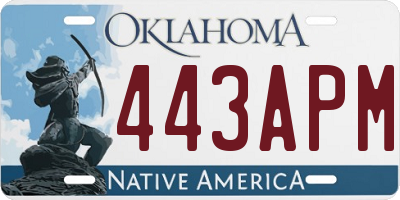 OK license plate 443APM