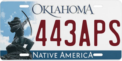 OK license plate 443APS