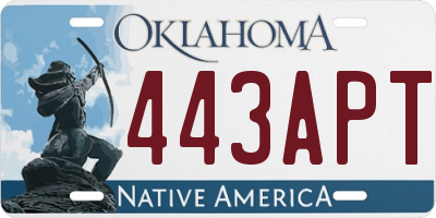 OK license plate 443APT