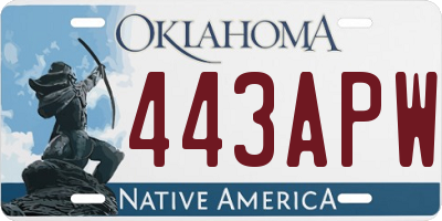 OK license plate 443APW