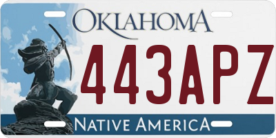 OK license plate 443APZ