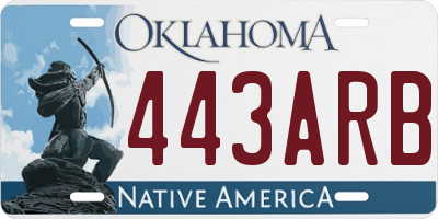 OK license plate 443ARB