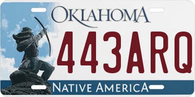 OK license plate 443ARQ