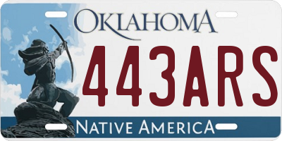 OK license plate 443ARS