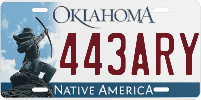 OK license plate 443ARY