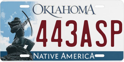 OK license plate 443ASP
