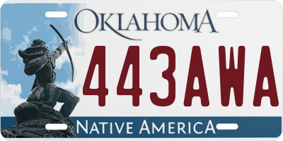 OK license plate 443AWA
