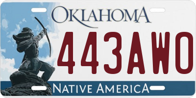 OK license plate 443AWO