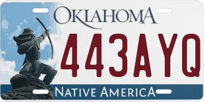 OK license plate 443AYQ