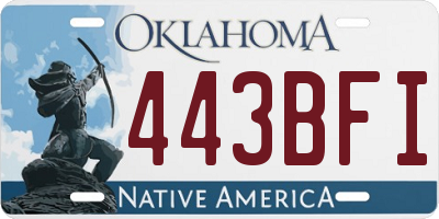 OK license plate 443BFI