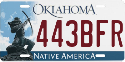 OK license plate 443BFR