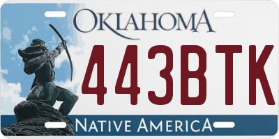 OK license plate 443BTK