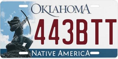 OK license plate 443BTT