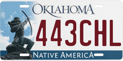 OK license plate 443CHL
