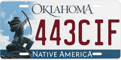 OK license plate 443CIF