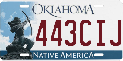 OK license plate 443CIJ