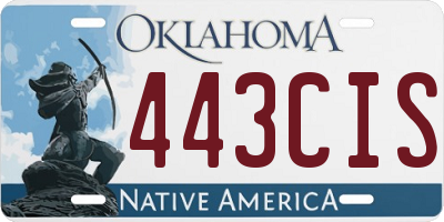 OK license plate 443CIS