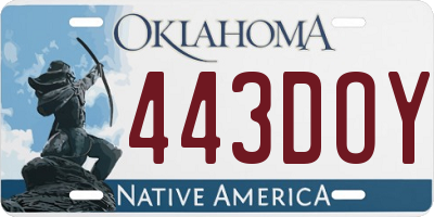 OK license plate 443DOY