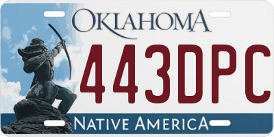 OK license plate 443DPC