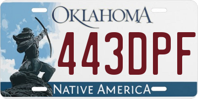 OK license plate 443DPF