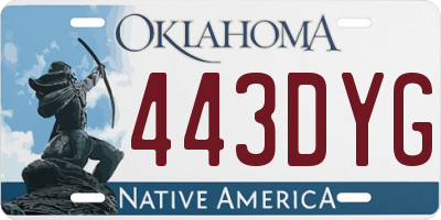 OK license plate 443DYG